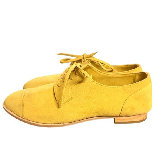 Bhava Yellow Vegan Suede Oxford Jazz Shoes, size 10 - Picture 5 of 6